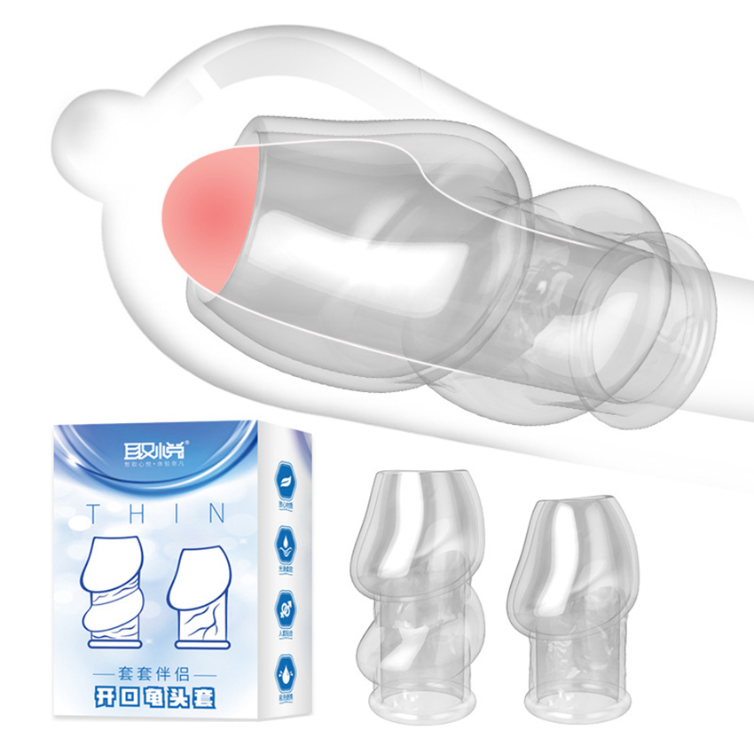 Zerosky Silicone Penis Enhancer Sleeve Reusable Delay Ejaculation Male Enhancement Exercise Tool Adult Intimate Toy - 4