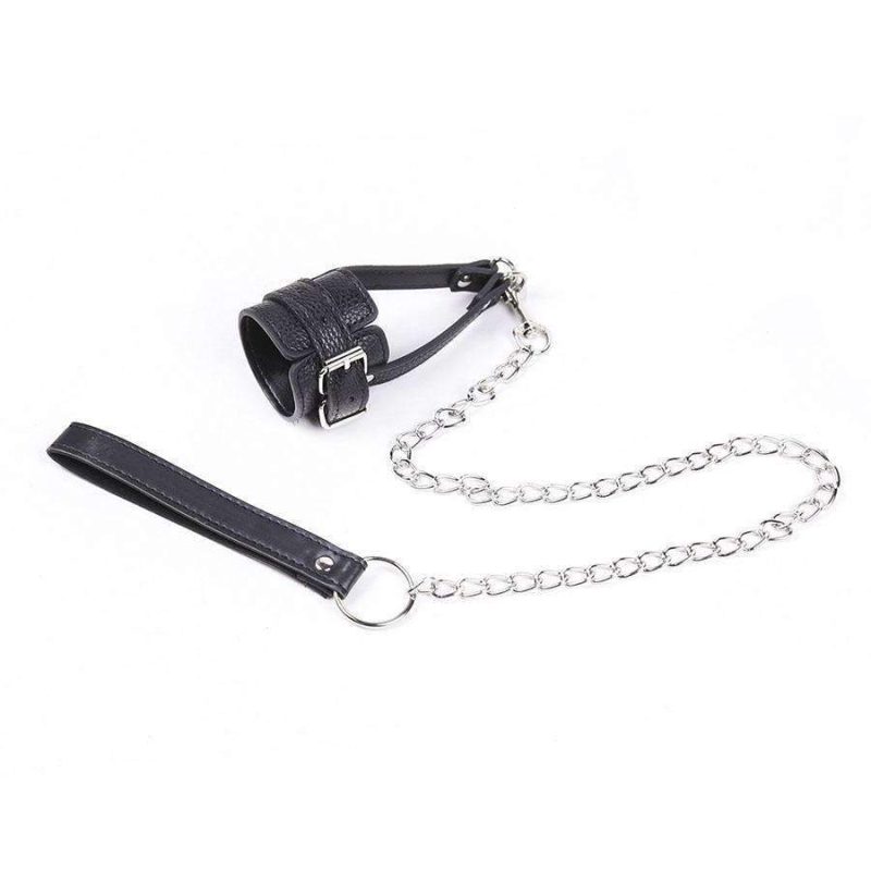Bdsm Leash Leather Ball Stretcher Bondage Restraint Cock Ring Harness Strap On Penis Sex Toy For Gay Men
