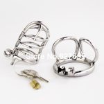 Design Stainless Steel Male Chastity Device Stealth Lock Cock Cage Penis Ring Sex Toys For Men Belt - 6