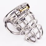 Design Stainless Steel Male Chastity Device Stealth Lock Cock Cage Penis Ring Sex Toys For Men Belt