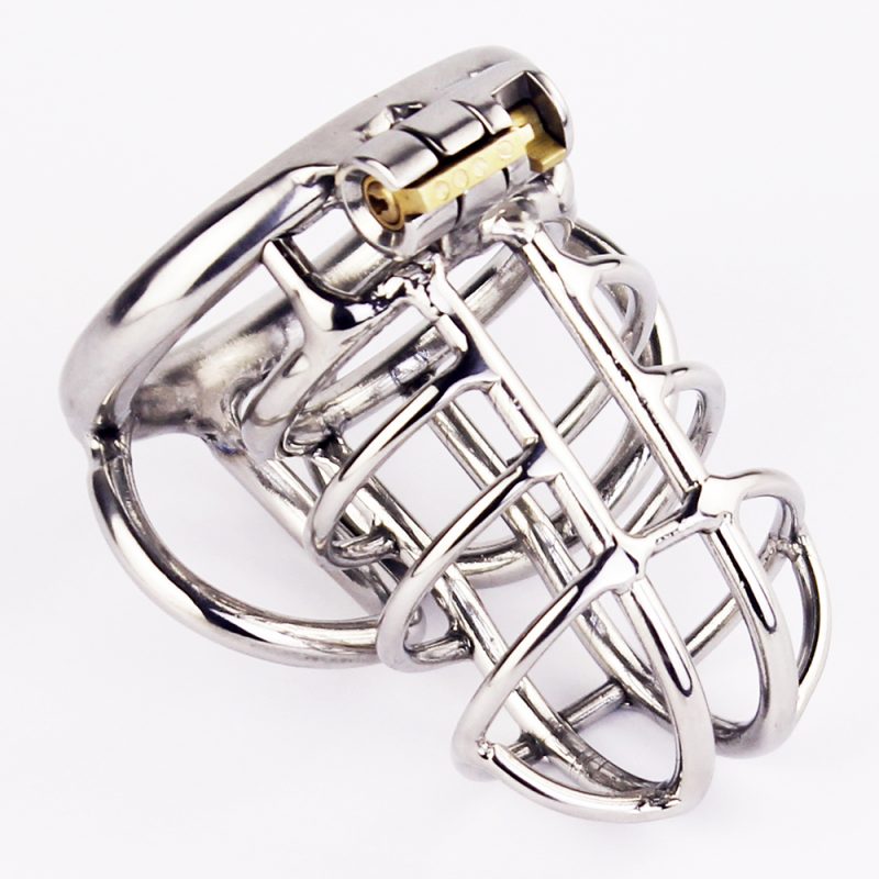 Design Stainless Steel Male Chastity Device Stealth Lock Cock Cage Penis Ring Sex Toys For Men Belt