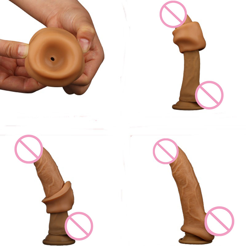 Fan Qie Mei Liquid Silicone Male Enlargement Sleeve Realistic Penis Extender Safe Sex Condoms For Men - 4