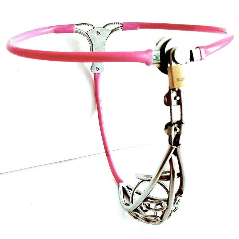 Adjustable Male Chastity Belt Metal Waist Underwear With Stool Hole And Penis Cage For Men - 19