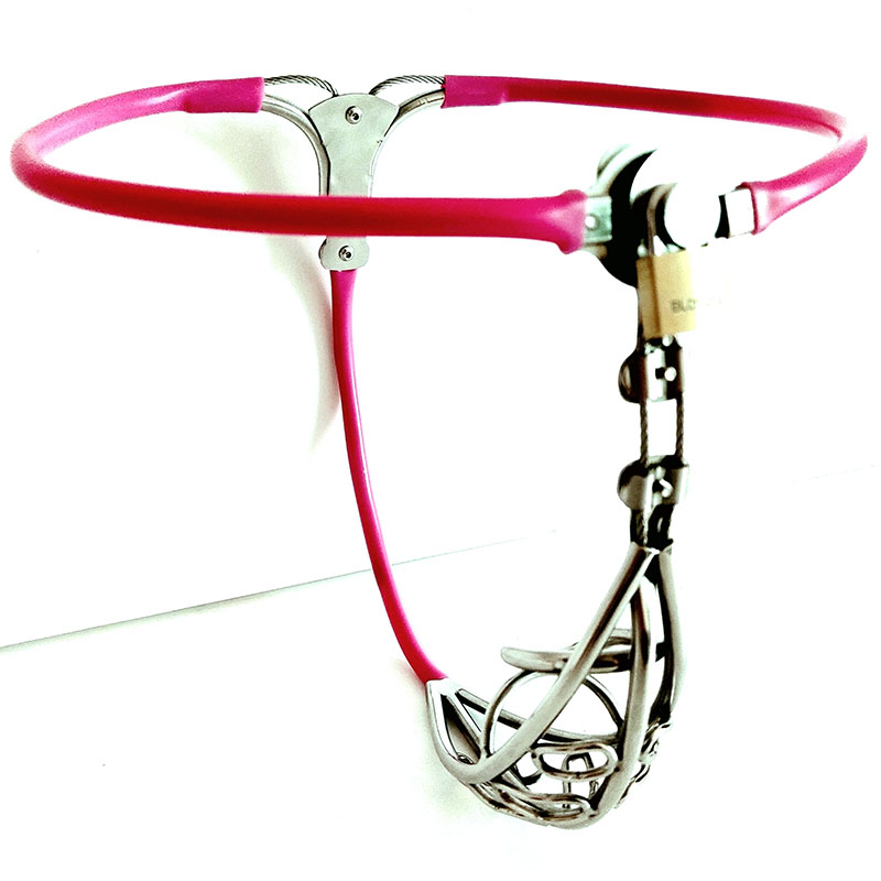 Adjustable Male Chastity Belt Metal Waist Underwear With Stool Hole And Penis Cage For Men - 15