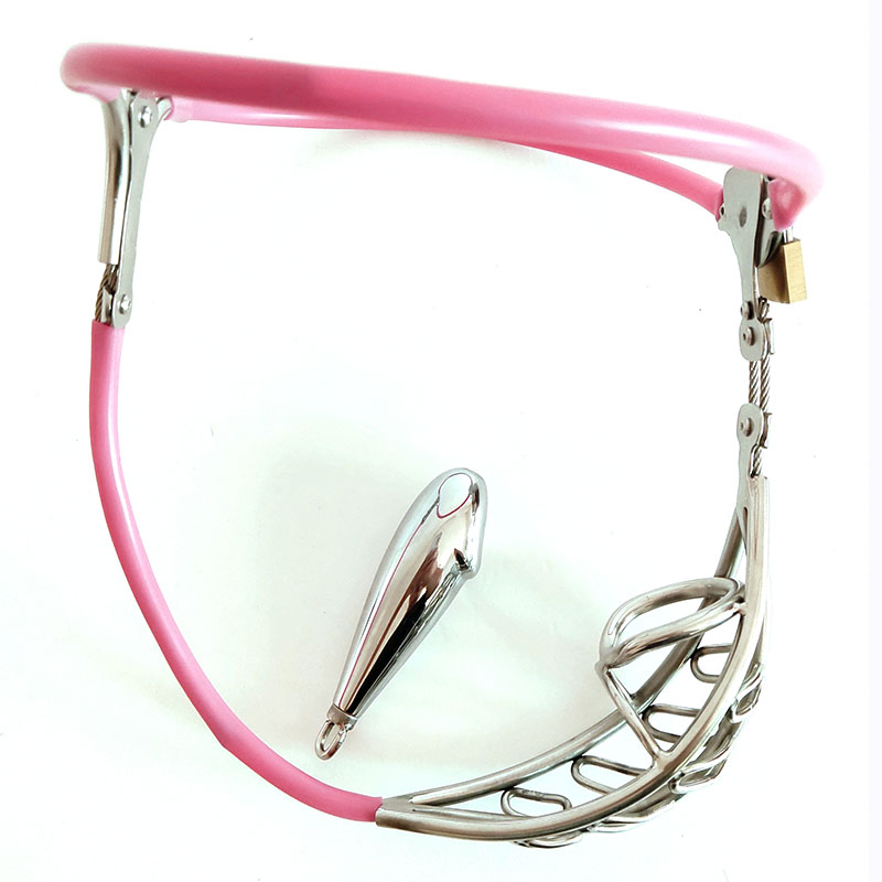 Adjustable Male Chastity Belt Metal Waist Underwear With Stool Hole And Penis Cage For Men - 13