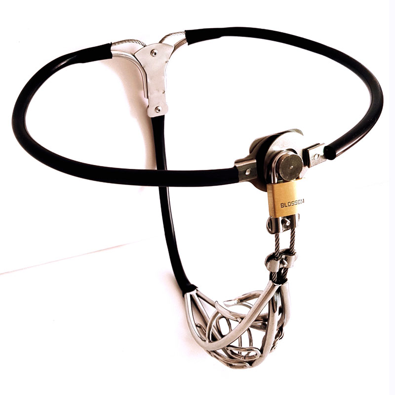 Adjustable Male Chastity Belt Metal Waist Underwear With Stool Hole And Penis Cage For Men - 6