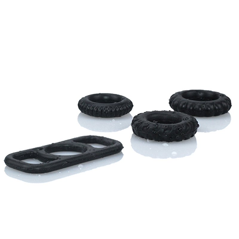 4 Pcs Set Male Performance Enhancer Rings Adult Toy For Men Durable Elastic Cock Rings Ejaculation Delay Extender - 7