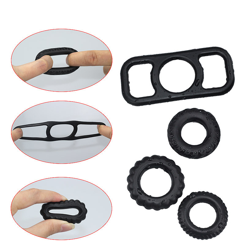 4 Pcs Set Male Performance Enhancer Rings Adult Toy For Men Durable Elastic Cock Rings Ejaculation Delay Extender - 3