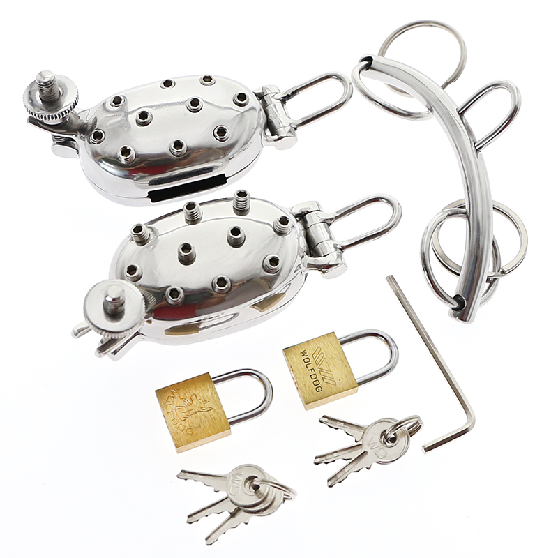 Evil Shells Spiked Cbt Ball Stretcher Crusher Stainless Steel Cock Ring Pain Vs Pleasure Tool - 5