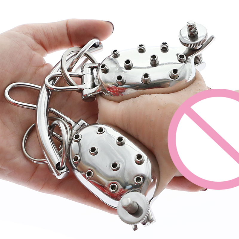 Evil Shells Spiked Cbt Ball Stretcher Crusher Stainless Steel Cock Ring Pain Vs Pleasure Tool - 3