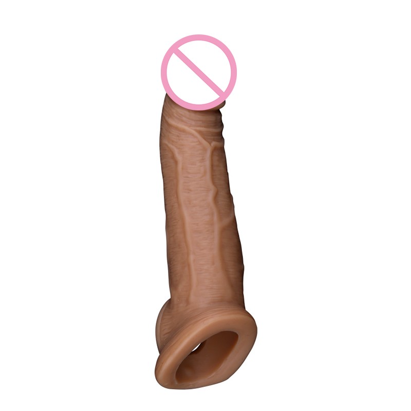 Reusable Penis Sleeve Extender Super Soft Cock Ring Long Lasting Delay Ejaculation Enhancer Erotic Adult Sex Toy For Men And Couples - 3
