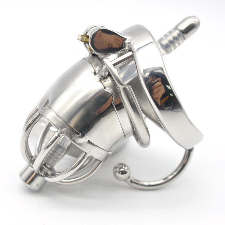 Small Stainless Steel Male Chastity Cage Device C277 With Base Arc Ring Durable Bird Chaste Design - 5