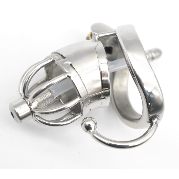 Small Stainless Steel Male Chastity Cage Device C277 With Base Arc Ring Durable Bird Chaste Design - 3