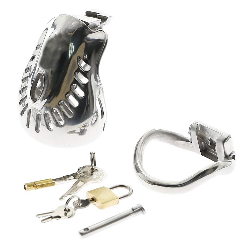 Stainless Steel Male Chastity Device Cock Ring Penis Sleeve Virginity Lock Gayfriendly Sex Toy For Men - 7