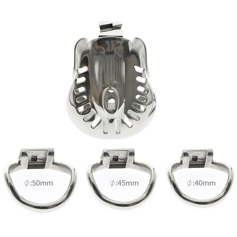 Stainless Steel Male Chastity Device Cock Ring Penis Sleeve Virginity Lock Gayfriendly Sex Toy For Men - 4