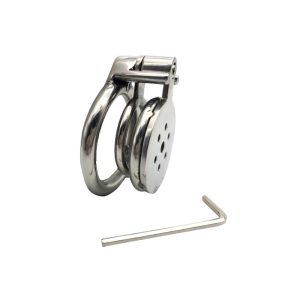 Super Small Stainless Steel Male Chastity Device Cock Cage With Anti-off Ring Catheter Penis Rings Bdsm Adult Sex Toys For Man