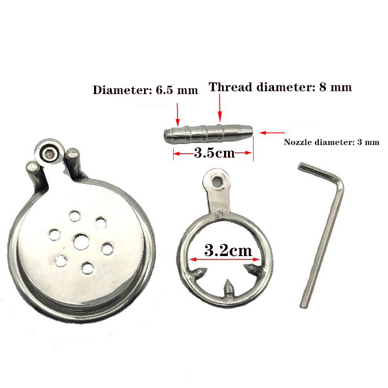 Compact Stainless Steel Male Chastity Device With Antislip Ring And Catheter Bdsm Adult Sexual Wellness Toy For Men - 1