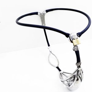 Stainless Steel Cutout Male Chastity Belt Pants Invisible Strap Penis Cock Cages Bdsm Lock Devices Sextoy For Men