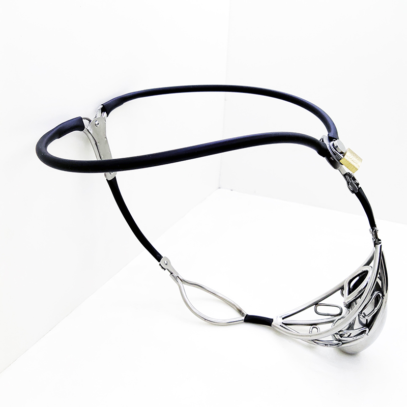 Stainless Steel Male Chastity Belt Invisible Strap Penis Cock Cage Bdsm Lock Device Adult Sex Toy For Men - 6
