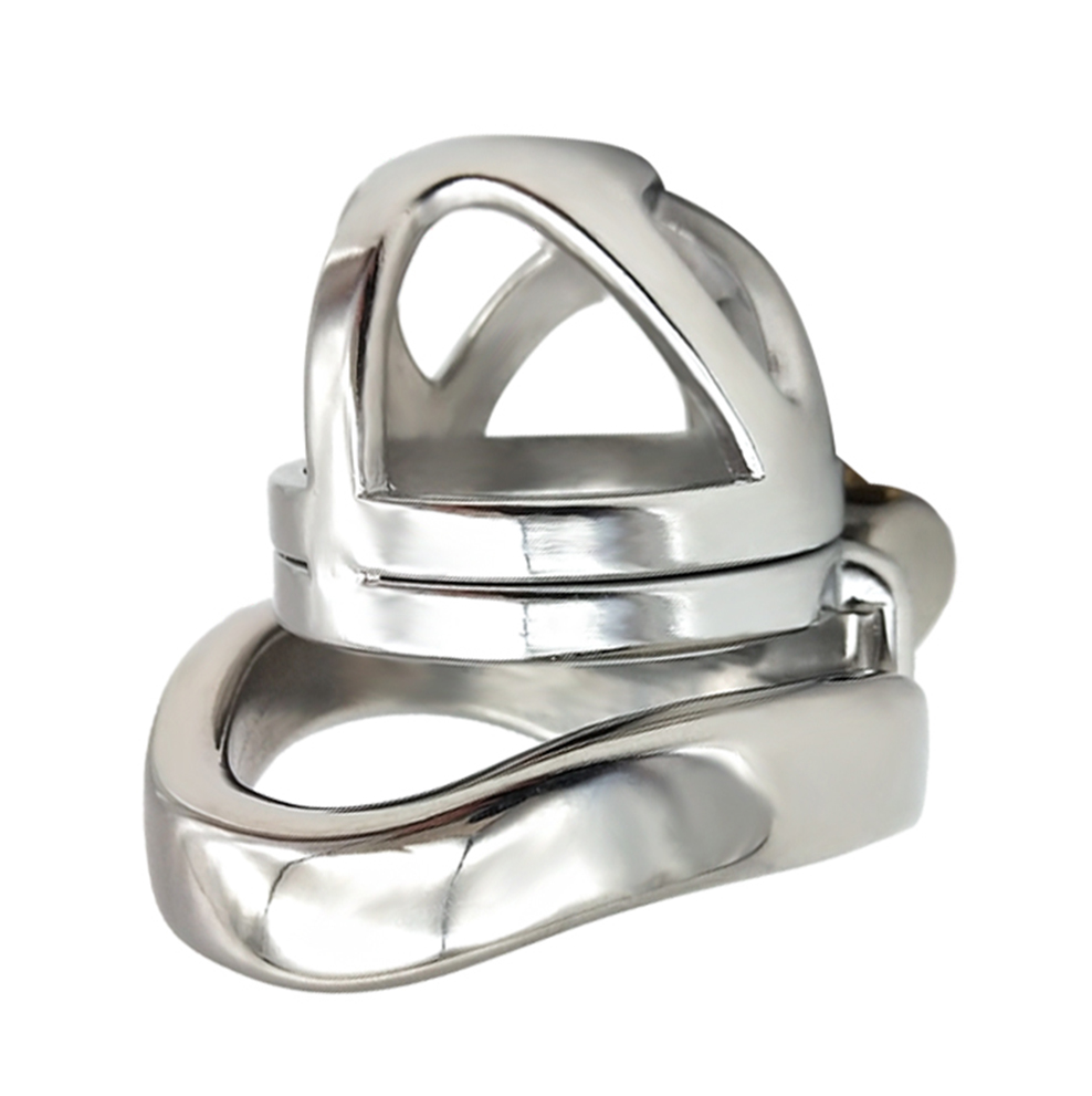Stainless Steel Male Chastity Device Lockable Penis Cage With Antishedding Ring For Enhanced Bdsm Play - 6
