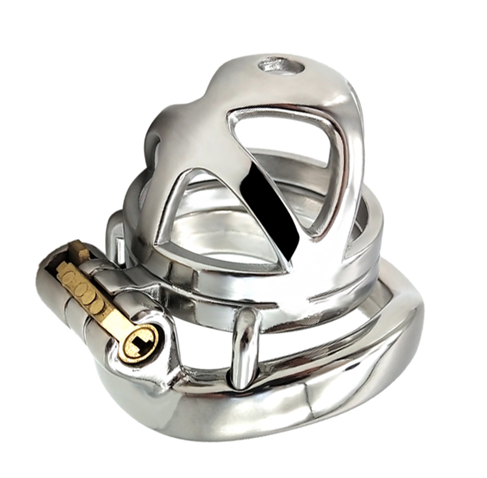 Stainless Steel Male Chastity Device Lockable Penis Cage With Antishedding Ring For Enhanced Bdsm Play - 5