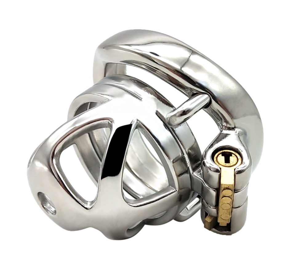Stainless Steel Male Chastity Device Lockable Penis Cage With Antishedding Ring For Enhanced Bdsm Play - 4