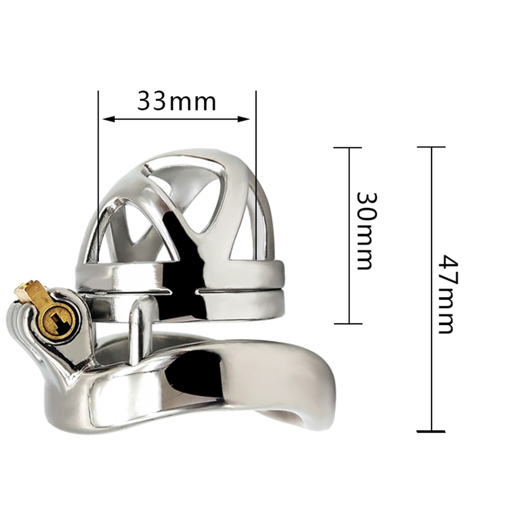 Stainless Steel Male Chastity Device Lockable Penis Cage With Antishedding Ring For Enhanced Bdsm Play - 1