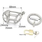 Stainless Steel Male Chastity Device Cock Cage Belt Penis Ring Virginity Lock Adult Game Sex Toy For Men Gay Ball Cbt - 6