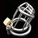 Stainless Steel Male Chastity Device Cock Cage Belt Penis Ring Virginity Lock Adult Game Sex Toy For Men Gay Ball Cbt - 2