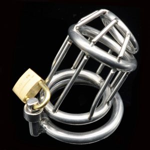 Stainless Steel Male Chastity Device Cock Cage Belt Penis Ring Virginity Lock Adult Game Sex Toy For Men Gay Ball Cbt - 2