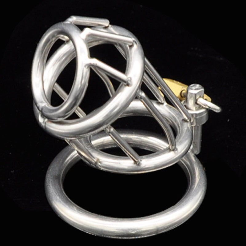 Stainless Steel Male Chastity Device Cock Cage Penis Ring Virginity Lock Adult Pleasure Toy For Men Gay Friendly - 5