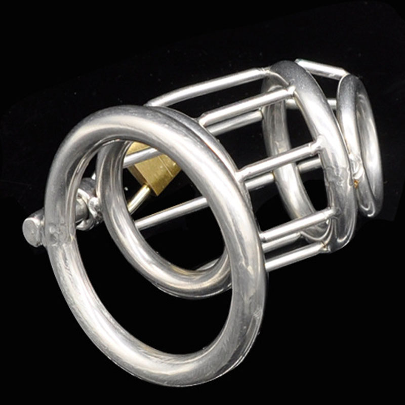 Stainless Steel Male Chastity Device Cock Cage Penis Ring Virginity Lock Adult Pleasure Toy For Men Gay Friendly - 3