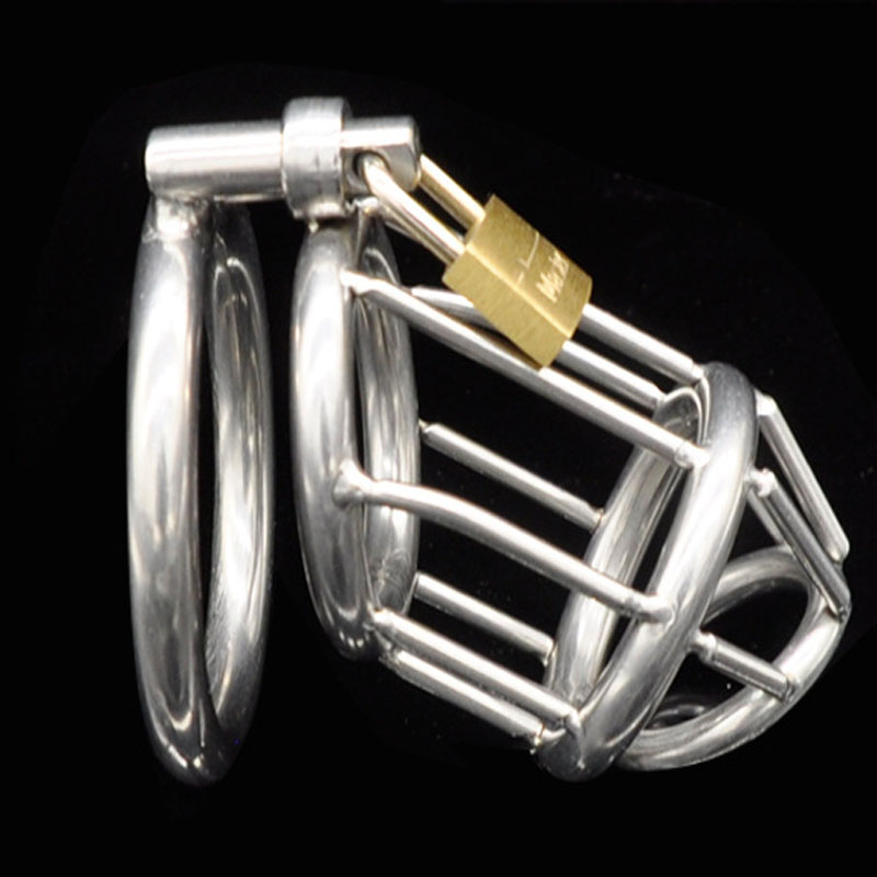 Stainless Steel Male Chastity Device Cock Cage Penis Ring Virginity Lock Adult Pleasure Toy For Men Gay Friendly - 2