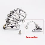 Stainless Steel Male Chastity Belt Stealth Lock Cock Cage With Adjustable Scrotum Massage Stimulate Device Sex Toys For Men - 4