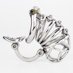 Stainless Steel Male Chastity Belt Stealth Lock Cock Cage With Adjustable Scrotum Massage Stimulate Device Sex Toys For Men
