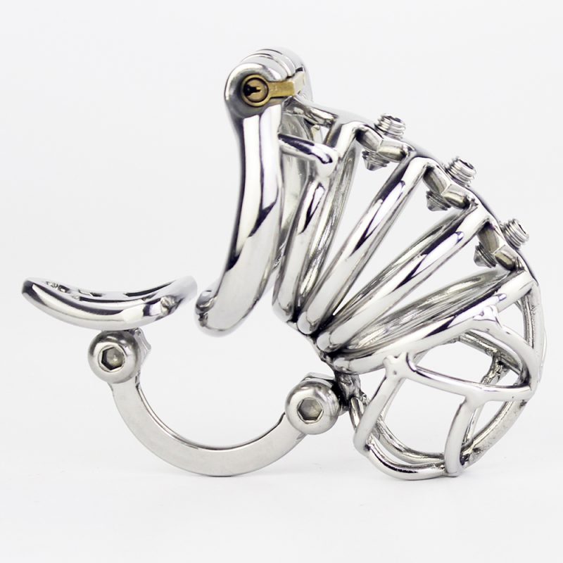 Stainless Steel Male Chastity Belt Stealth Lock Cock Cage With Adjustable Scrotum Massage Stimulate Device Sex Toys For Men