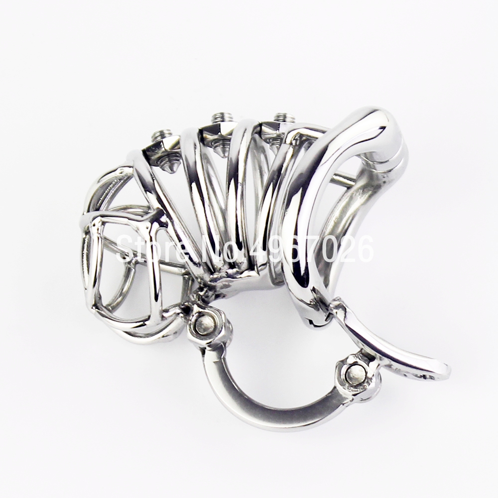 Mens Adjustable Stainless Steel Chastity Belt Stealth Lock Cock Cage With Scrotum Massage Stimulator Adult Pleasure Device - 4