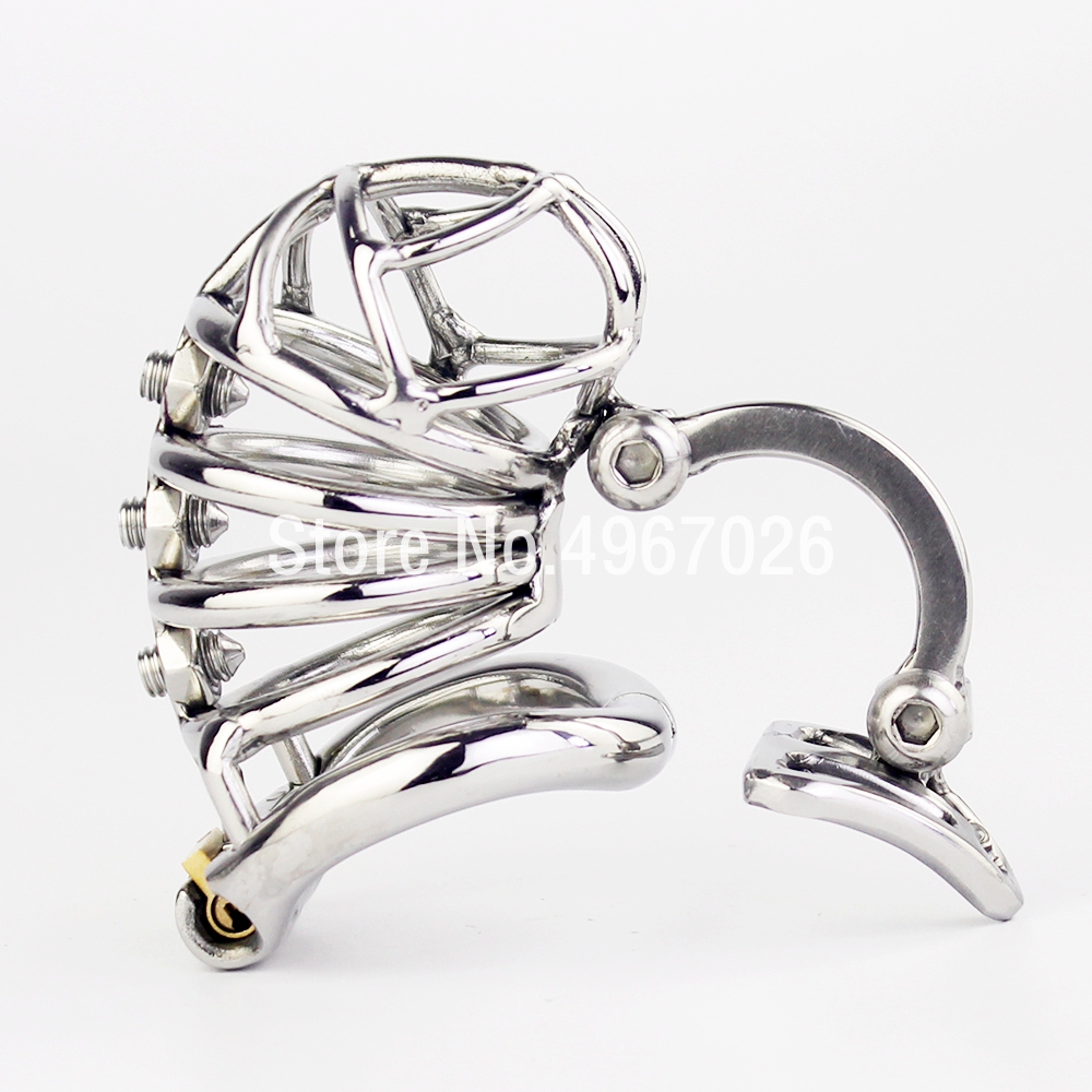 Mens Adjustable Stainless Steel Chastity Belt Stealth Lock Cock Cage With Scrotum Massage Stimulator Adult Pleasure Device - 3
