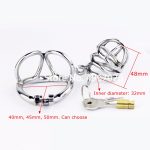 Stainless Steel Stealth Lock Cock Cage With Scrotum Bondage Ring Male Chastity Belt Device Penis Sex Toys For Men - 6