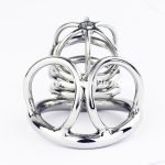 Stainless Steel Stealth Lock Cock Cage With Scrotum Bondage Ring Male Chastity Belt Device Penis Sex Toys For Men - 3