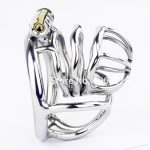 Stainless Steel Stealth Lock Cock Cage With Scrotum Bondage Ring Male Chastity Belt Device Penis Sex Toys For Men - 2