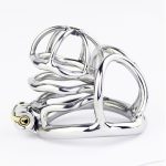 Stainless Steel Stealth Lock Cock Cage With Scrotum Bondage Ring Male Chastity Belt Device Penis Sex Toys For Men