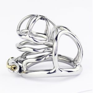 Stainless Steel Stealth Lock Cock Cage With Scrotum Bondage Ring Male Chastity Belt Device Penis Sex Toys For Men