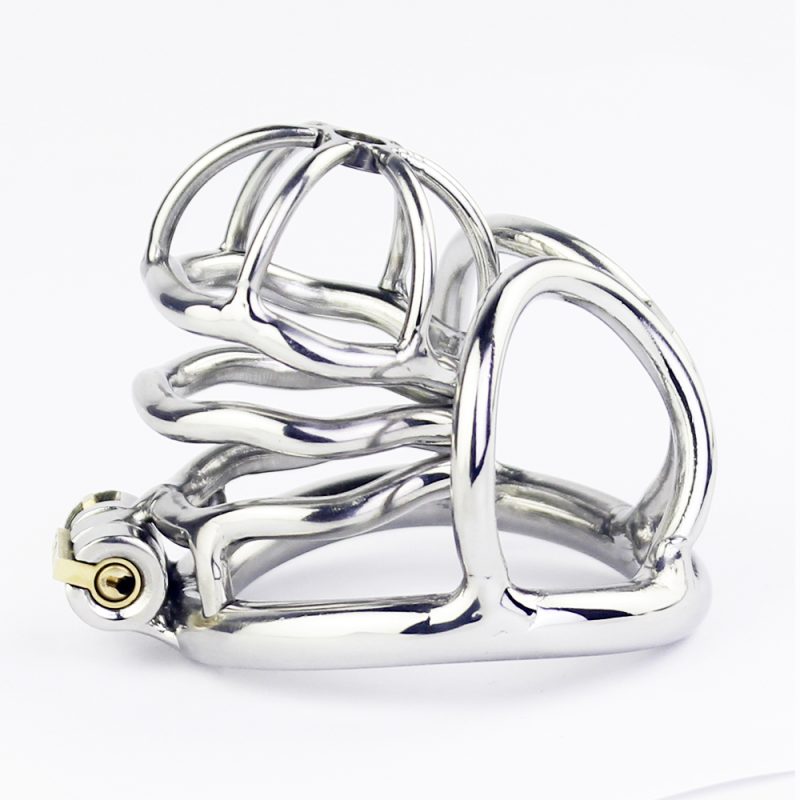 Stainless Steel Stealth Lock Cock Cage With Scrotum Bondage Ring Male Chastity Belt Device Penis Sex Toys For Men