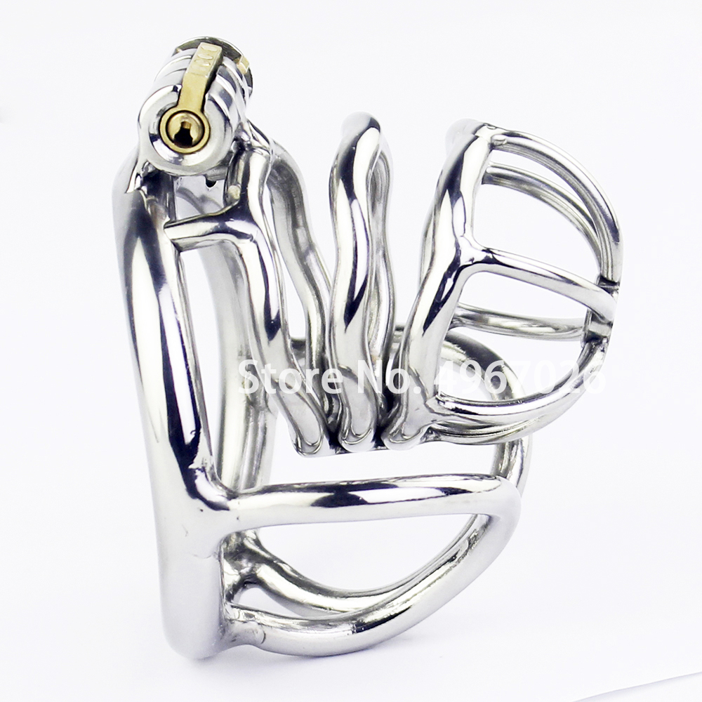 Stainless Steel Male Chastity Cage With Stealth Lock Scrotum Bondage Ring Penis Sex Toy For Men - 1