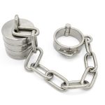 Stainless Steel Male Penis Ring Long Chain Heavy Pendant Device Ball Lock Stretcher Chastity Cbt Bdsm Cock Sex Toy For Men - 3