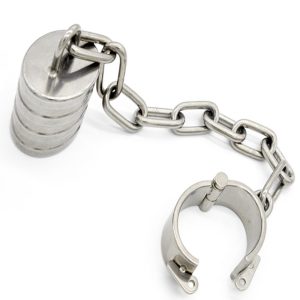 Stainless Steel Male Penis Ring Long Chain Heavy Pendant Device Ball Lock Stretcher Chastity Cbt Bdsm Cock Sex Toy For Men - 2