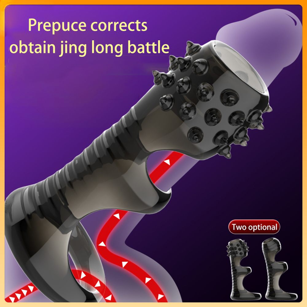 Silicone Penis Ring Reusable Mens Sexual Performance Enhancer Cock Enlargement Sleeve Ejaculation Control Toy - 23