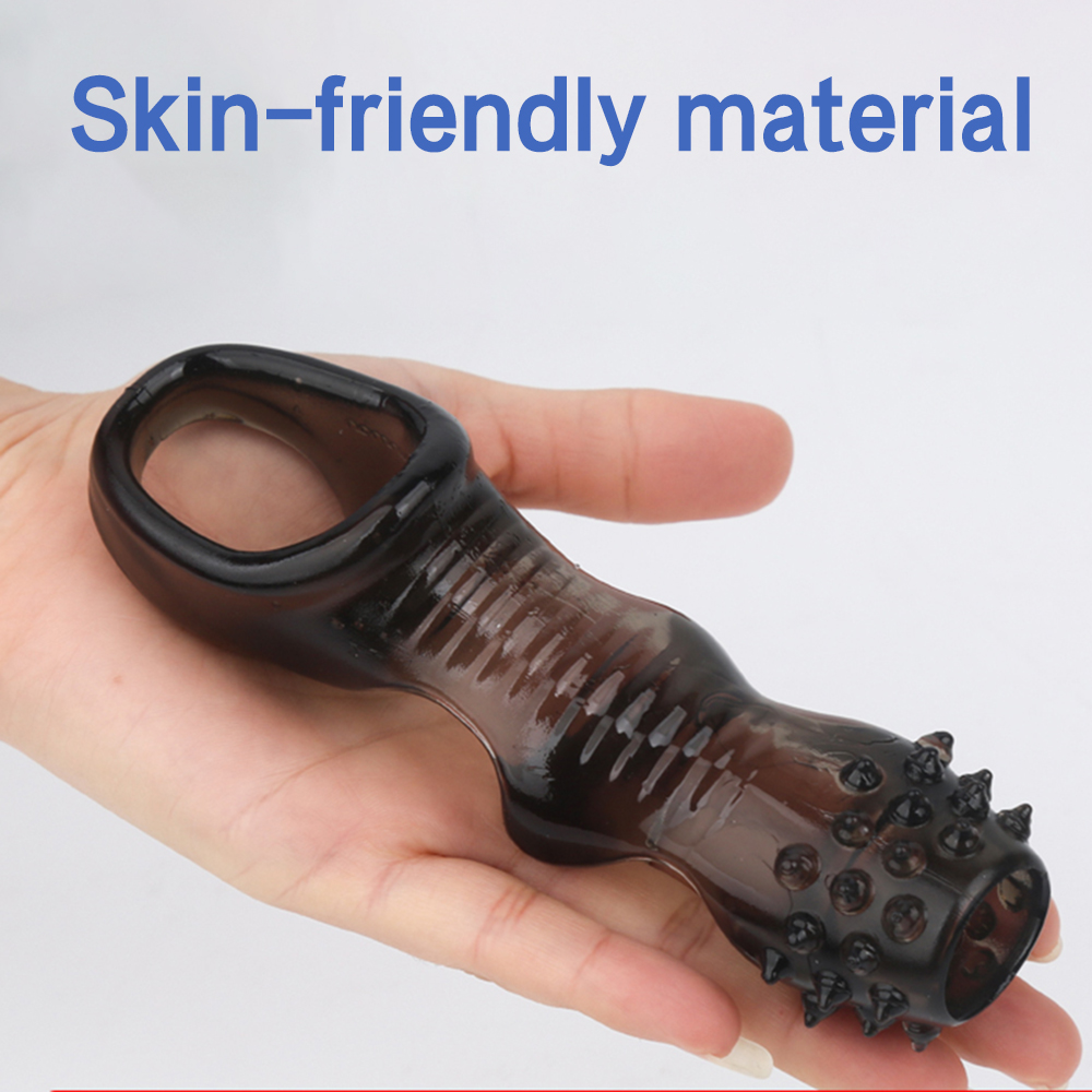 Silicone Penis Ring Reusable Mens Sexual Performance Enhancer Cock Enlargement Sleeve Ejaculation Control Toy - 8