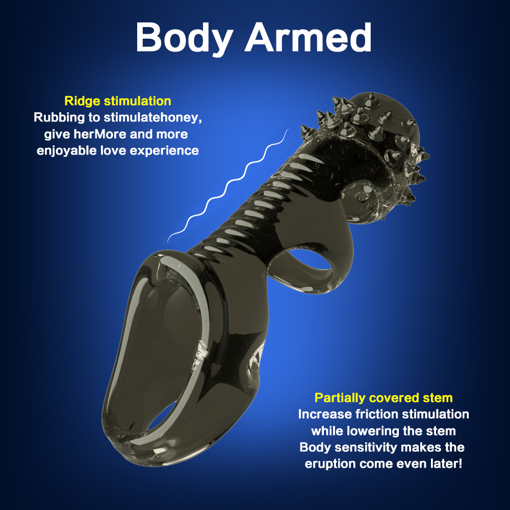 Silicone Penis Ring Reusable Mens Sexual Performance Enhancer Cock Enlargement Sleeve Ejaculation Control Toy - 7